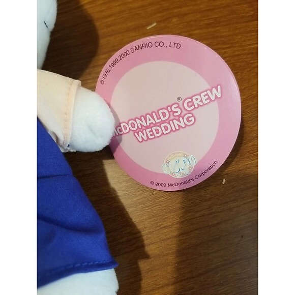 Vintage 2000 MCDONALD'S Crew Wedding HELLO KITTY Plush 9 in Doll SANRIO NOS - Picture 3 of 7